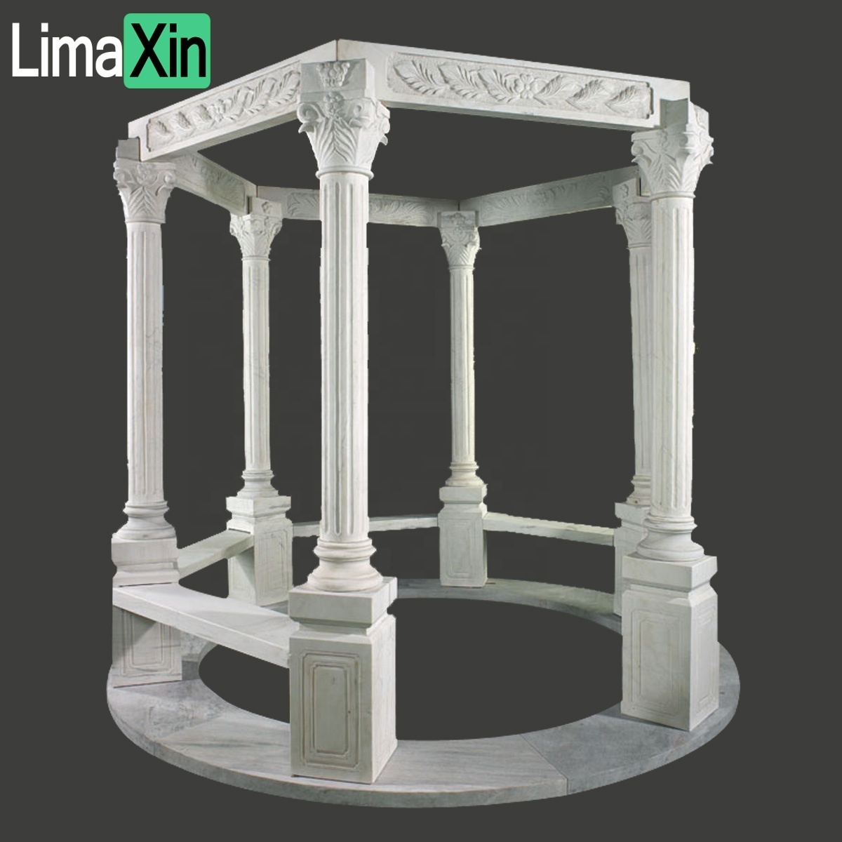 Customized stone gazebo hand carved marble column gazebo garden decorative gazebo marble