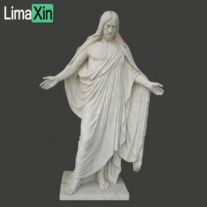 Customized hand carved natural stone marble statue life size marble jesus statue