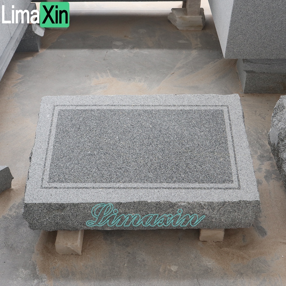 White granite headstones modern design customized granite tombstone sandblasted finish grey granite headstone