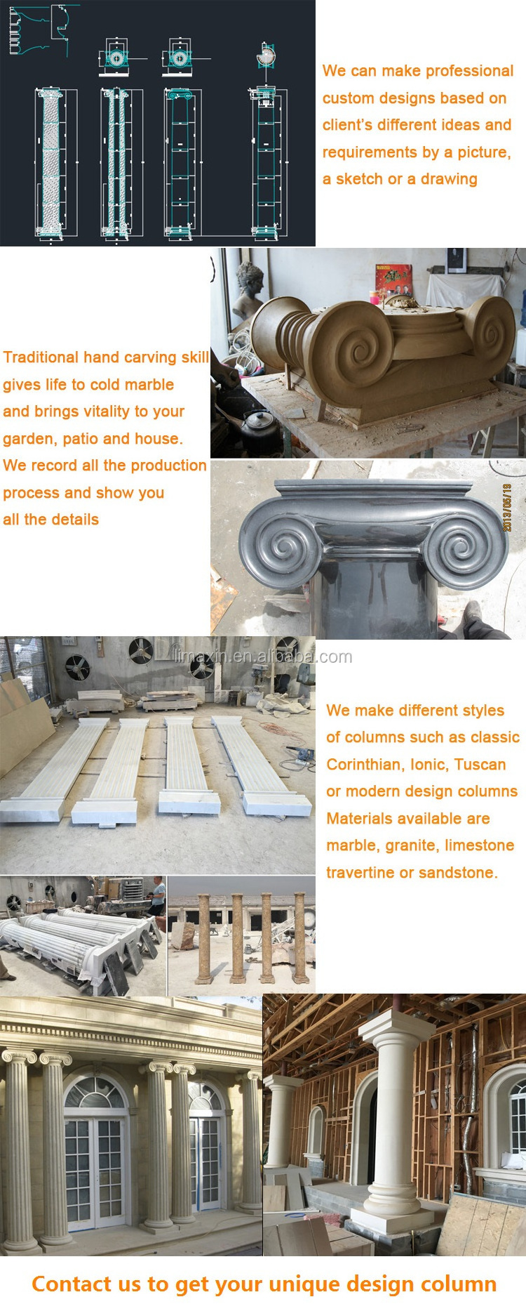 Natural stone columns indoor decorative pillars house decorative pillars for homes