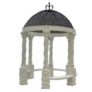 Customized stone gazebo hand carved marble column gazebo garden decorative gazebo marble