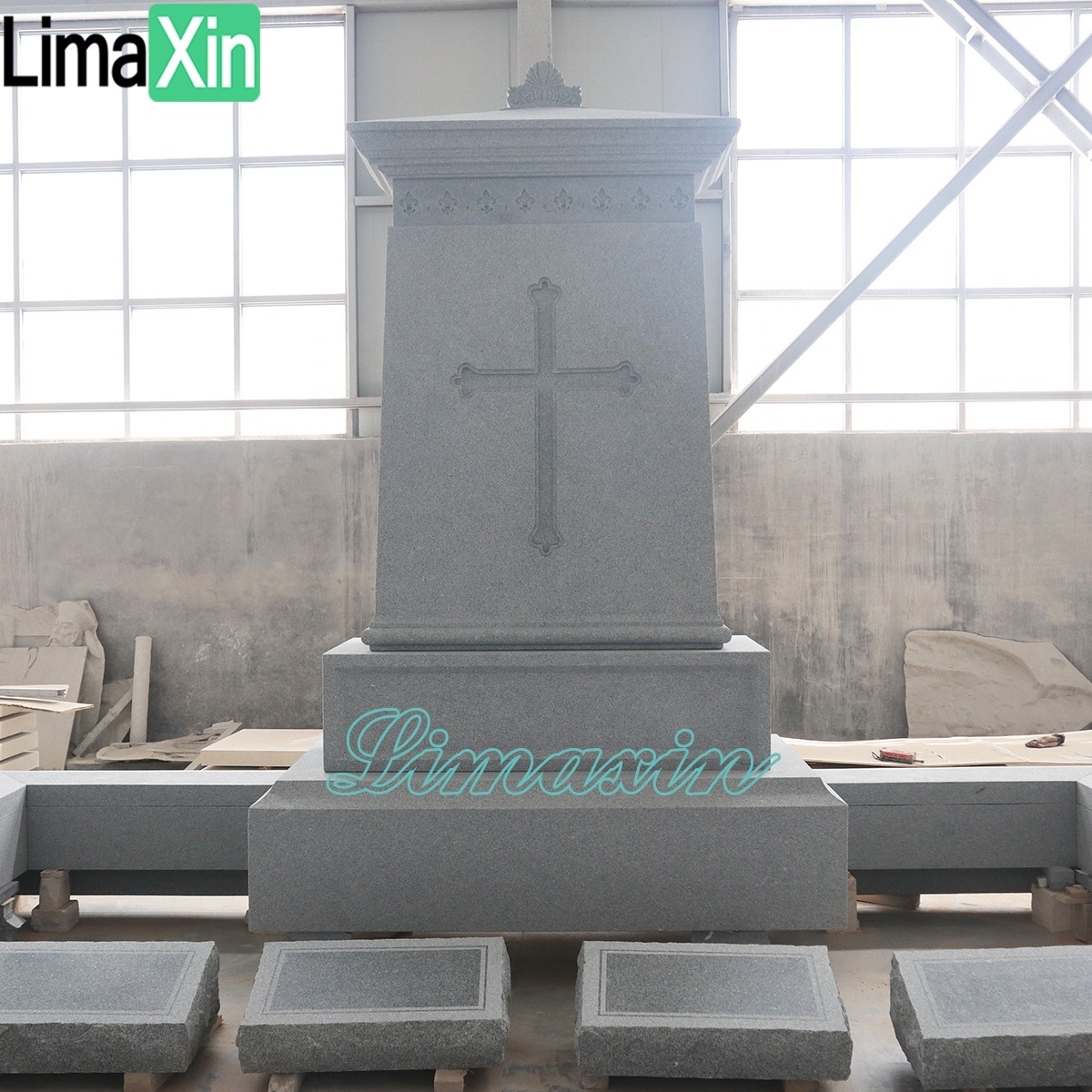 White granite headstones modern design customized granite tombstone sandblasted finish grey granite headstone