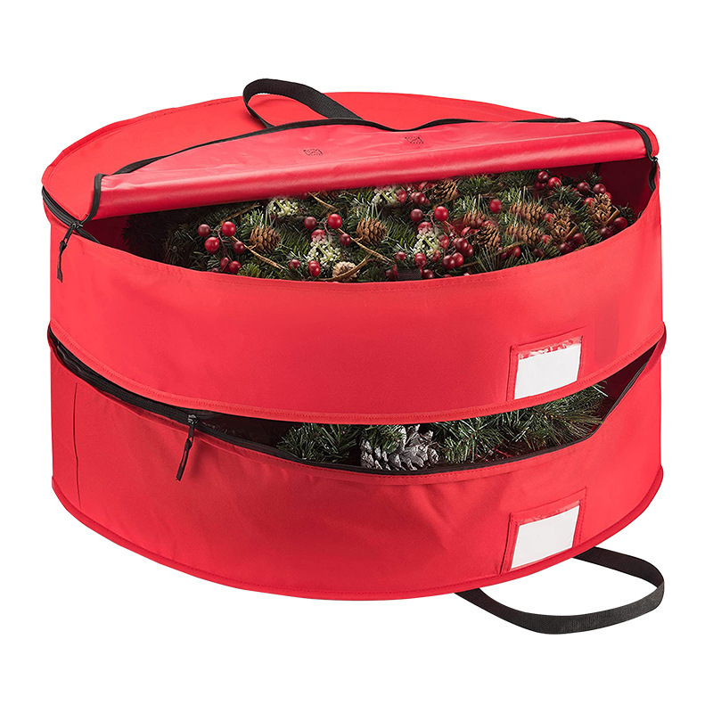 Factory Hot Selling Christmas Holiday Storage Bag With Oxford Fabric 600D For Wreath Storage