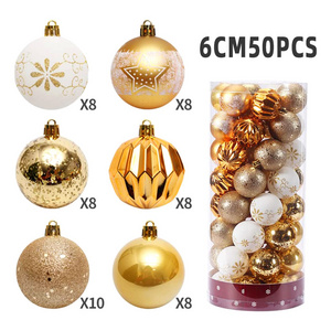 2023 Hot Selling Christmas Decoration Ornament Plastic Shatterproof Decorative Round Hanging Christmas Ball