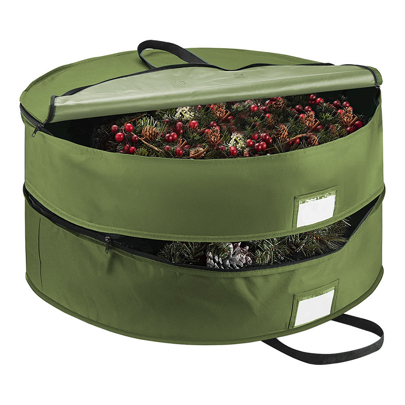 Factory Hot Selling Christmas Holiday Storage Bag With Oxford Fabric 600D For Wreath Storage