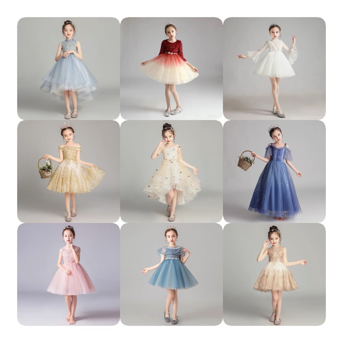 Popular Pearl Charm Children's Girl Princess Dress Big Butterfly Wedding Ceremony Birthday Evening Dress