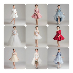 Popular Pearl Charm Children's Girl Princess Dress Big Butterfly Wedding Ceremony Birthday Evening Dress