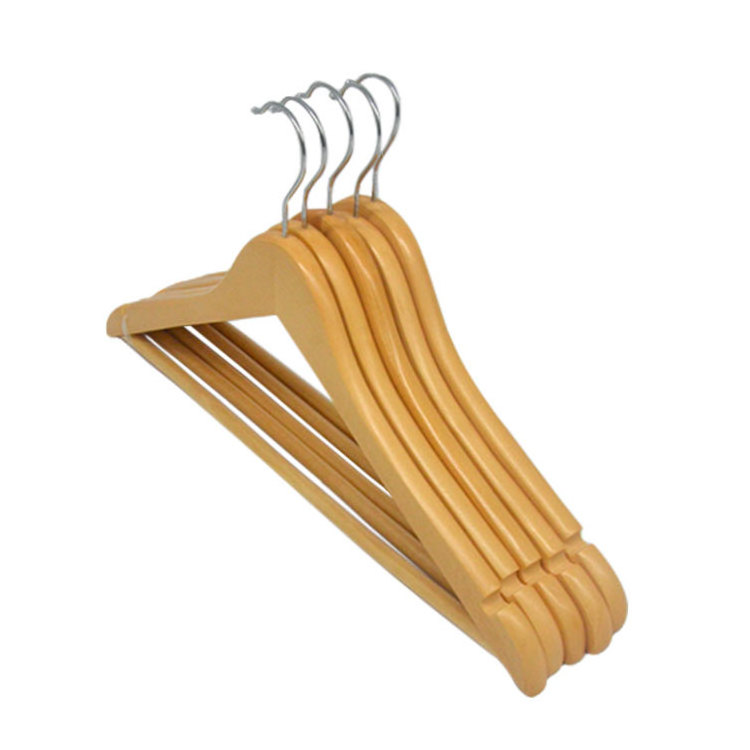 Top 1 Bestseller Low MOQ Wood Hanger Clothes cabide Metal Hooks Clothes Wooden Cloth hanger Clothing