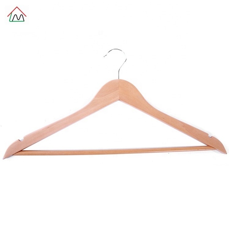 China fashion cheap premium packaging clothes custom coat white wooden hanger with gold hook