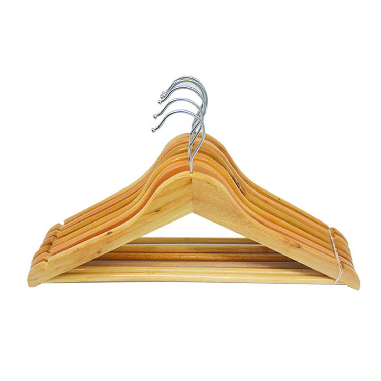 Bedroom cute gold black natural yellow fashion full wood wooden suit clothing hanger brass hook with antislip bars for cloths