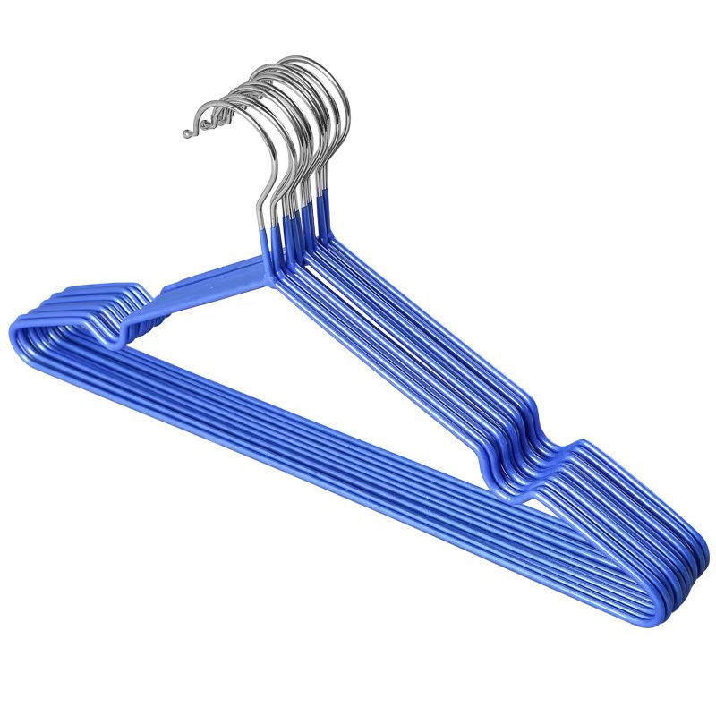 Wholesale PVC Coating Iron Top Clothes Hanger Non Slip Wire Metal Laundry Hanger For Coat Shirt Steel Hangers Manufacturer