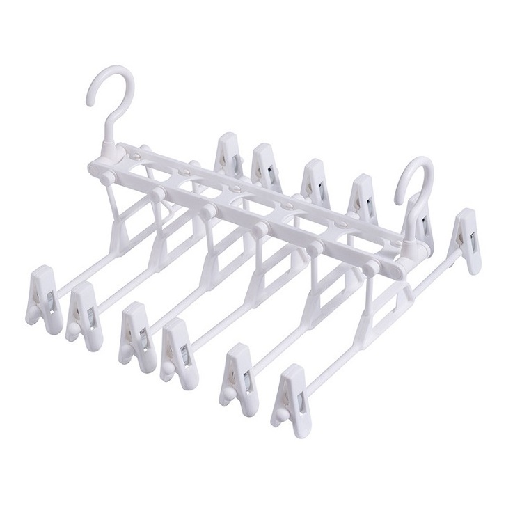 Clothes Trousers Rack Adjustable Rotating Folding Multi-Layer Closet Clothes Hangers Magic Space Saver Storage Rack