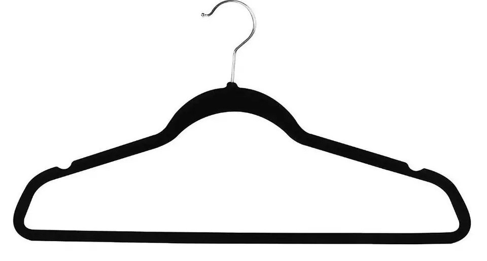 Wholesale Cheap Black Velvet Hanger Manufacturer  black non-slip flocked hanger velvet suit coat clothes hangers