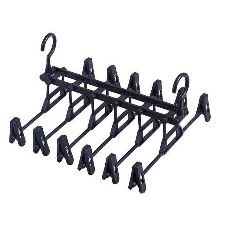 Clothes Trousers Rack Adjustable Rotating Folding Multi-Layer Closet Clothes Hangers Magic Space Saver Storage Rack