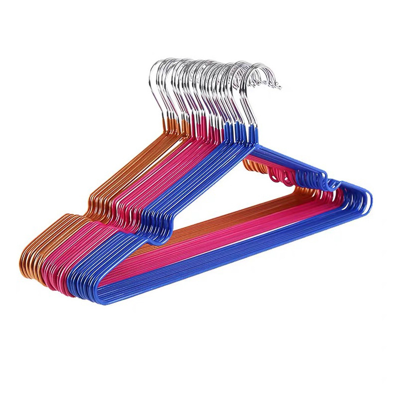 Wholesale PVC Coating Iron Top Clothes Hanger Non Slip Wire Metal Laundry Hanger For Coat Shirt Steel Hangers Manufacturer