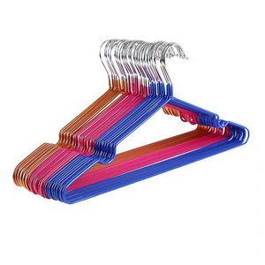 Wholesale PVC Coating Iron Top Clothes Hanger Non Slip Wire Metal Laundry Hanger For Coat Shirt Steel Hangers Manufacturer