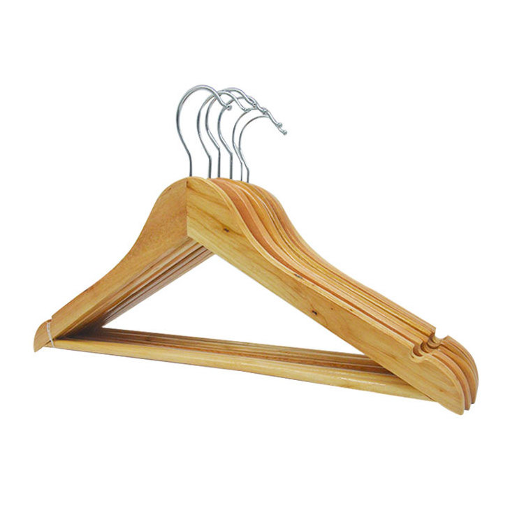 Bedroom cute gold black natural yellow fashion full wood wooden suit clothing hanger brass hook with antislip bars for cloths