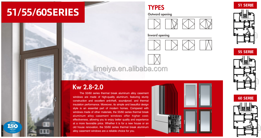 Thermal break High quality aluminium casement windows french aluminium casement window material price