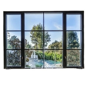 As2047 Double Glazed Aluminum Doors And Windows Energy Efficient Picture Black Window Soundproof Glass Casement Windows