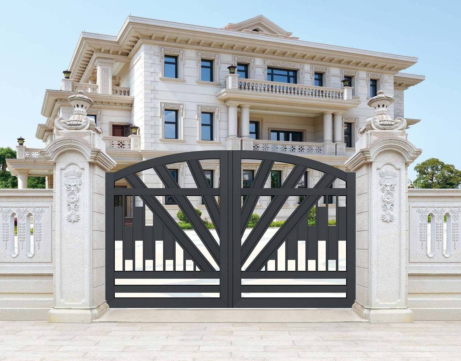 Villa Garden Gate Fence Art Electric Sliding Door Motor Garage Gate Aluminum Design Iron Gate Custom Modern Graphic Design Aorot