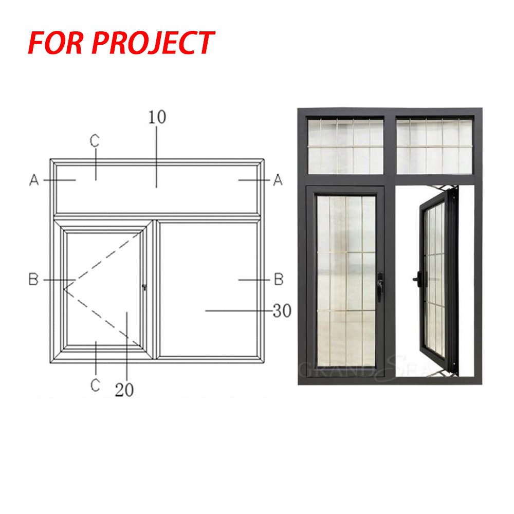 House French Aluminium Frame Arched Windows Design Exterior Large Aluminum Semi Arch Casement Window