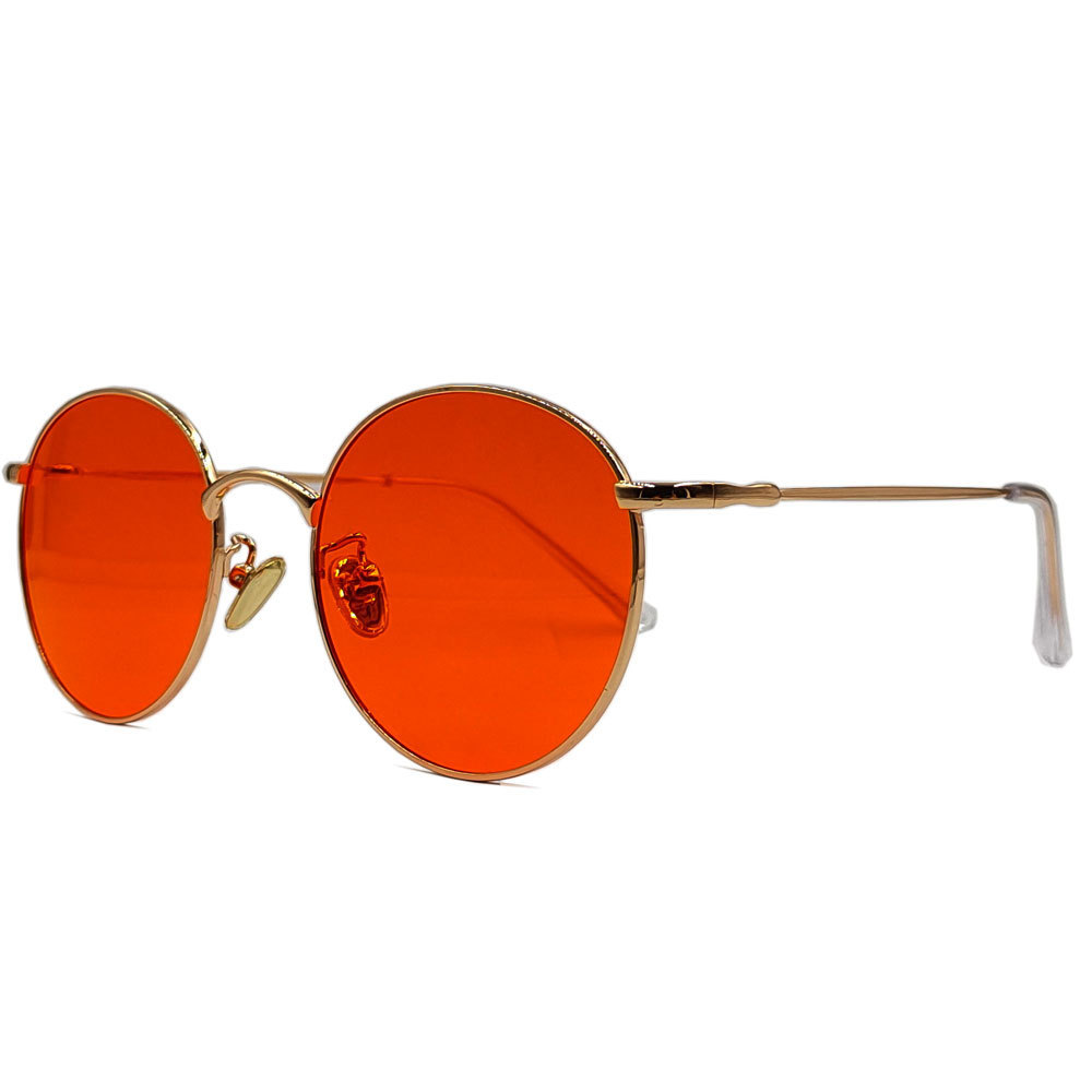 Round Orange Lens 100% Blue Light Blocking Glasses Amber Lens Anti Fatigue Help Sleep Glasses With Custom Logo