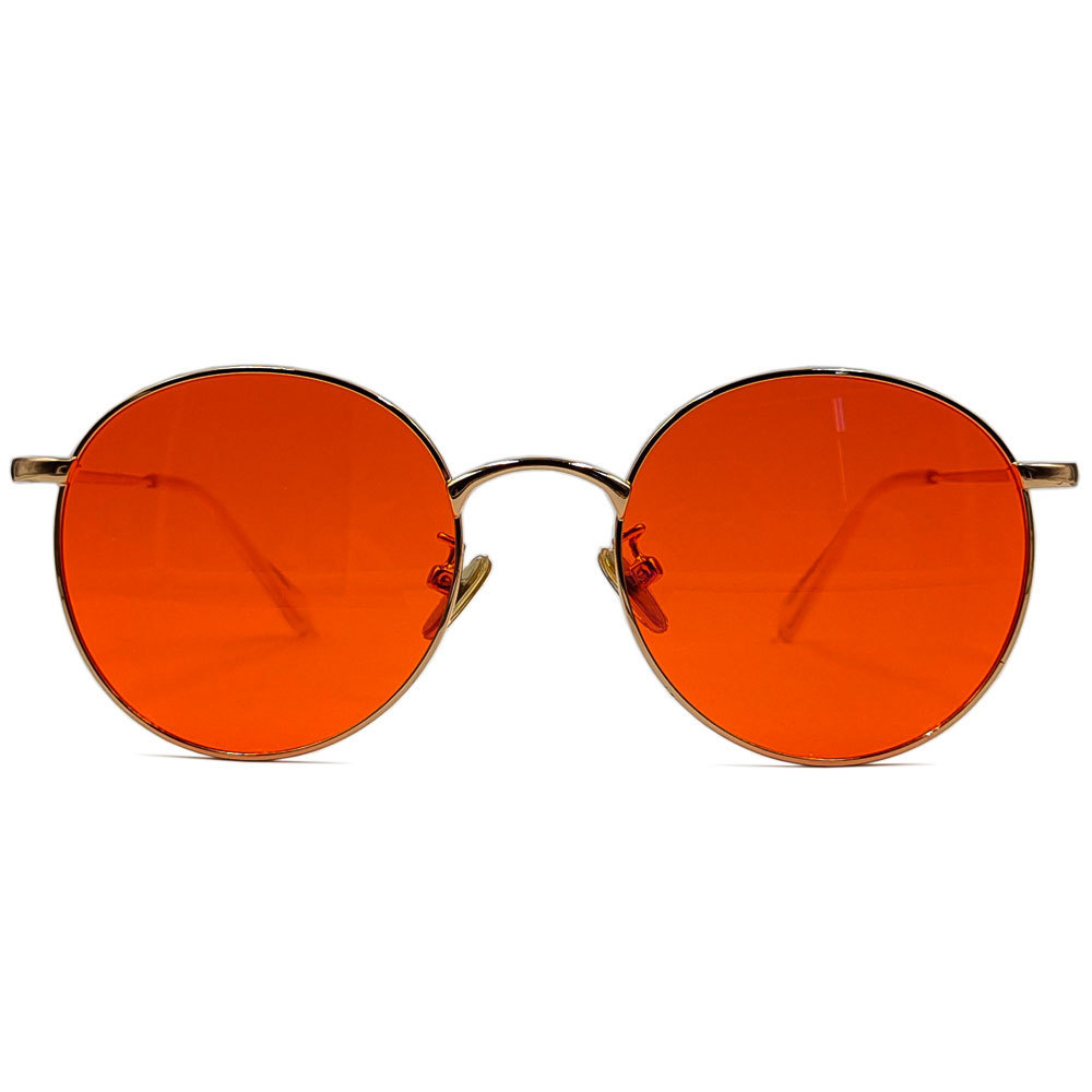 Round Orange Lens 100% Blue Light Blocking Glasses Amber Lens Anti Fatigue Help Sleep Glasses With Custom Logo