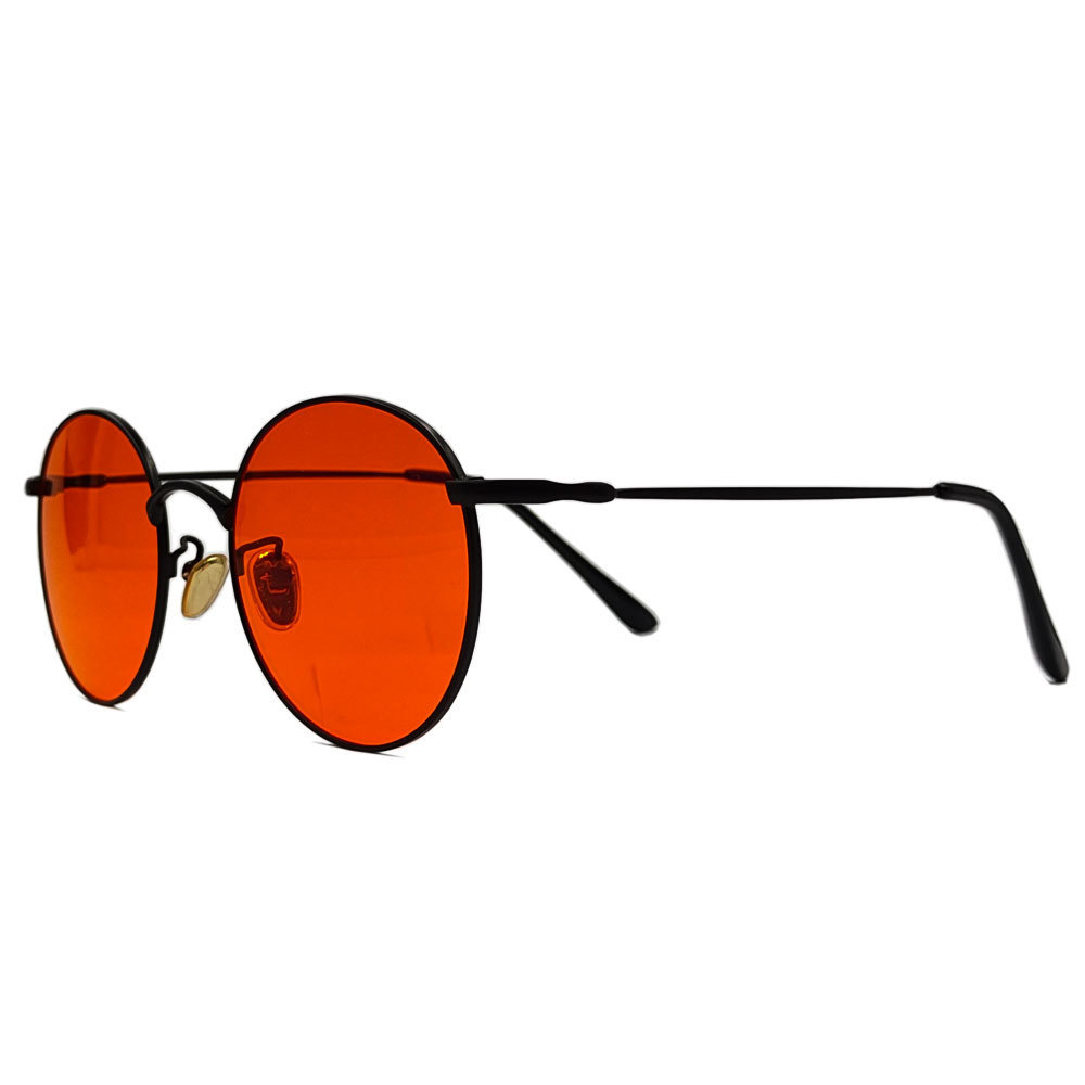 Round Orange Lens 100% Blue Light Blocking Glasses Amber Lens Anti Fatigue Help Sleep Glasses With Custom Logo