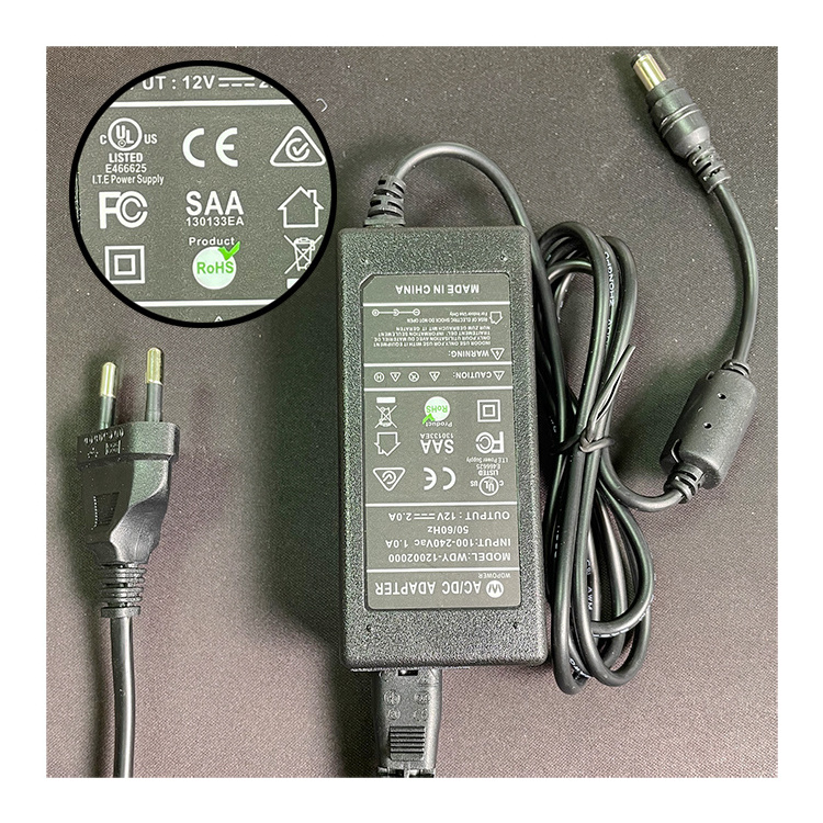 US AU EURO AC100-240V 2A 24W desktop transformer  LED AC DC12v adapter switching power supply