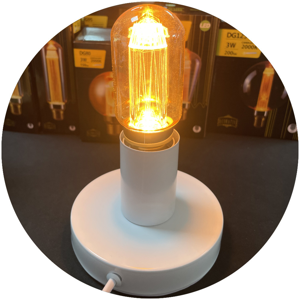 AC110V AC220V dimmable DT45 120mm 140mm 165mm 200mm 3W warm white 1800-2200K 200lm E27 Base LED filament edison bulb