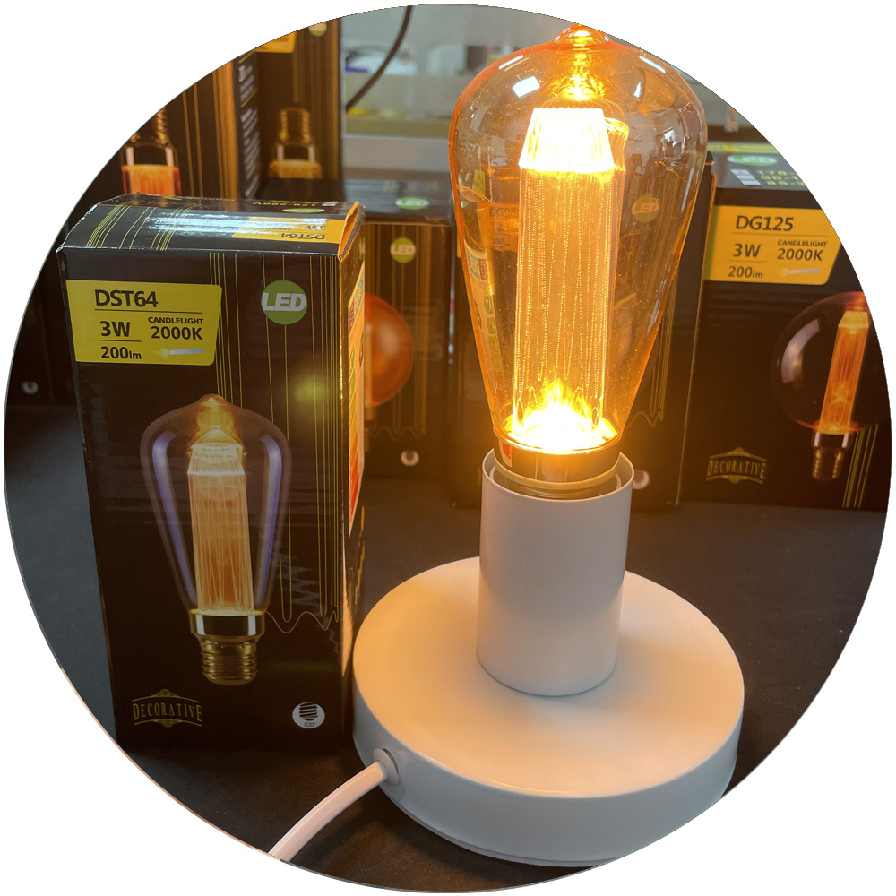 360 Degree 3W 200lm Warm White Dimmable String Lighting Replacement LED Filament Bulbs Vintage Edison Lamp