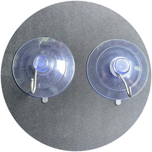 Round Clear Transparent Stainless Nail Free Wall Mount Sticky Hooks