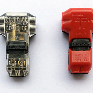 Lock Wire Electrical Cable Connector Red Insulated Quick Splice Terminals Crimp For Car Electrical Crimp Cable Snap