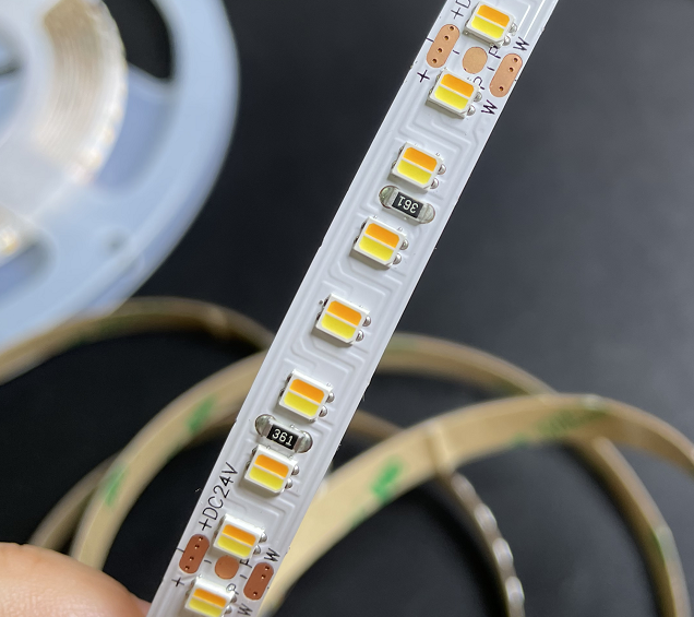 2835 CCT LED Strip 120eds/m CW/WW Dual White Color Temperature Adjustable Flexible Tape 5m 12V/24V Double Color