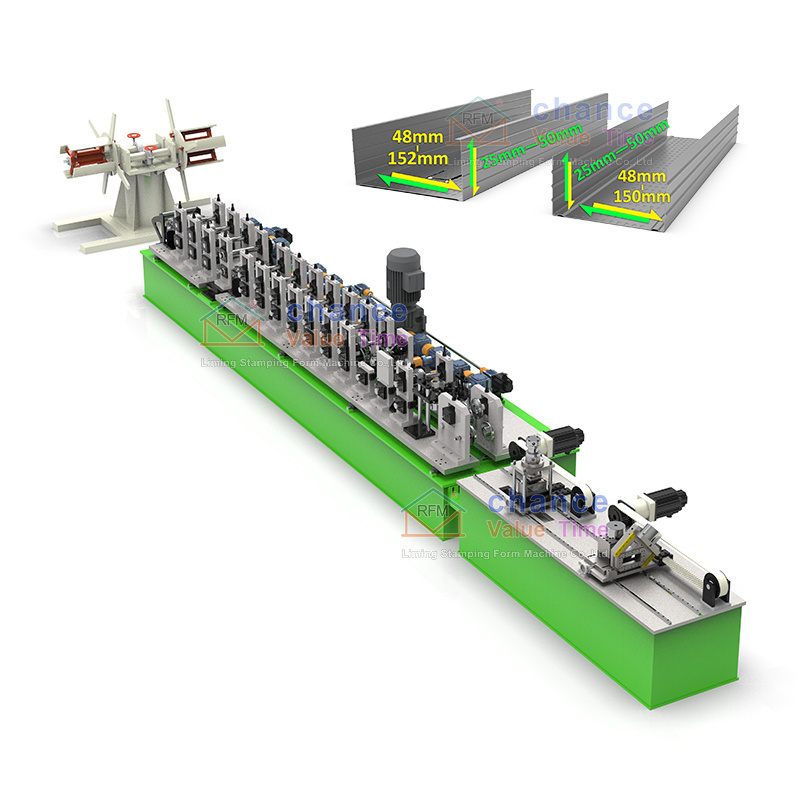 Fully Automatic Model Change and Size Adjustment Stud and Track Making Machine