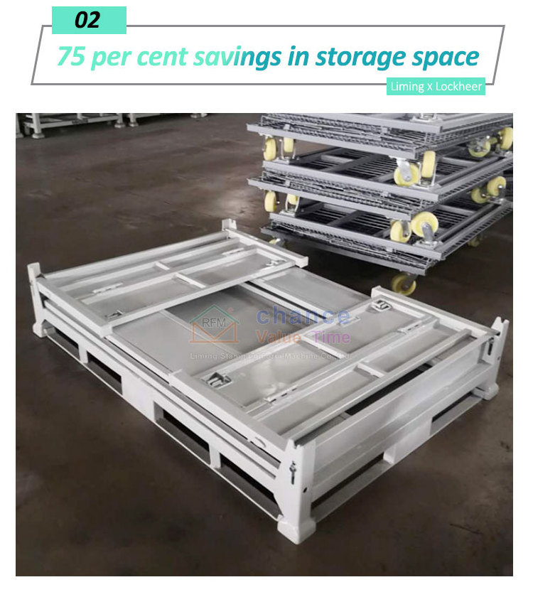 Lockheer Customised Colours With Additional Bottom Wheels Pallet Boxes Steel Crates For Warehousing And logistics Turnarounds