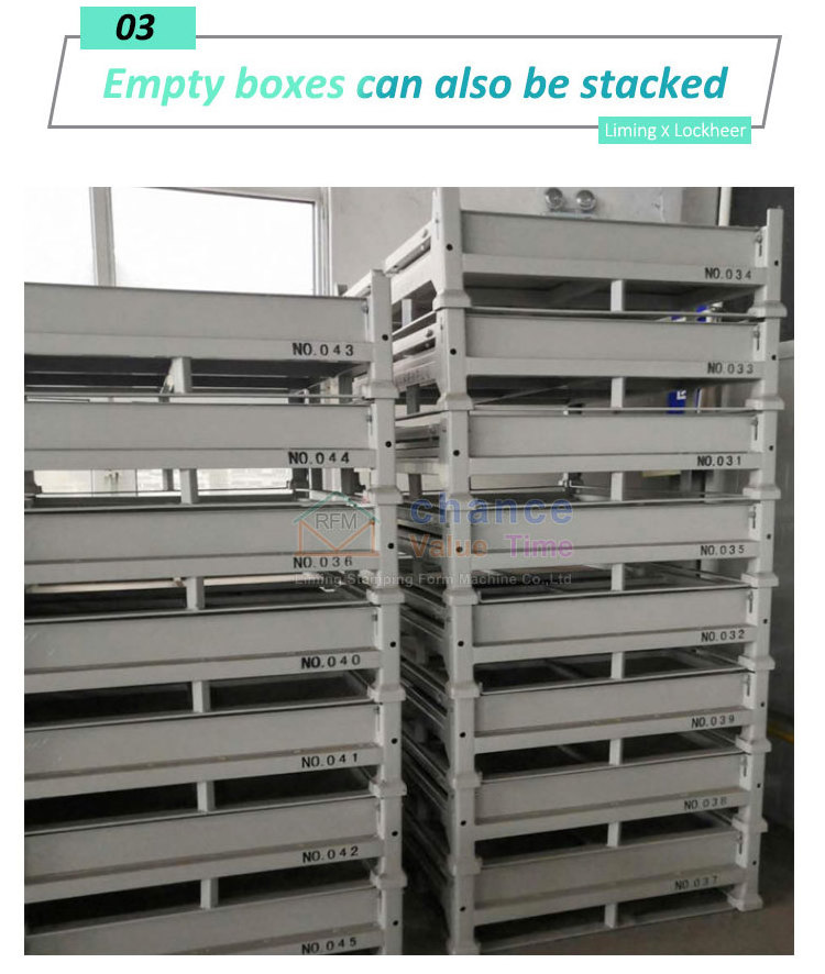 Lockheer Customised Colours With Additional Bottom Wheels Pallet Boxes Steel Crates For Warehousing And logistics Turnarounds