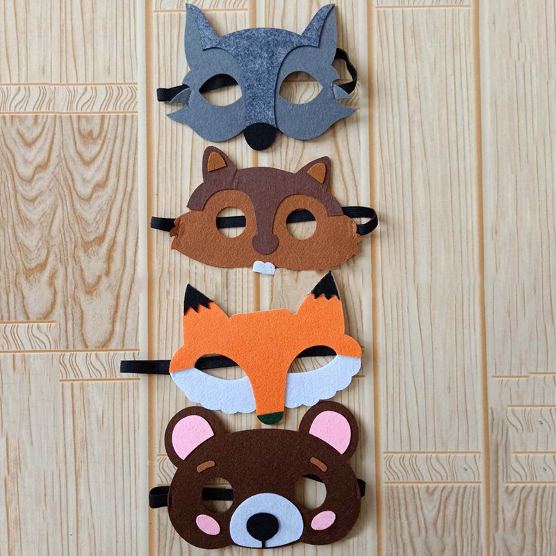 Customized Christmas Easter Halloween Cartoon Character Animals Felt Eye Mask Kids Party Masks Felt Face Mask