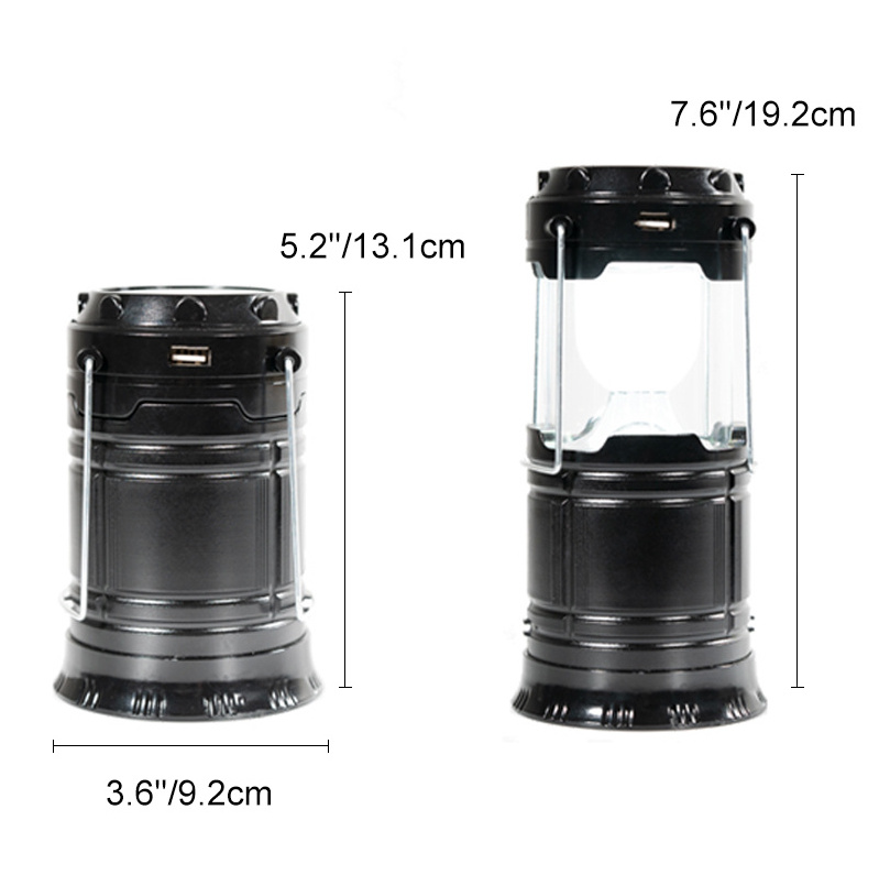 Collapsible Outdoor Portable Camping Lantern Solar Powered Rechargeable Hand Lamp Pop Up Foldable Lighting Tools LED Flashlights