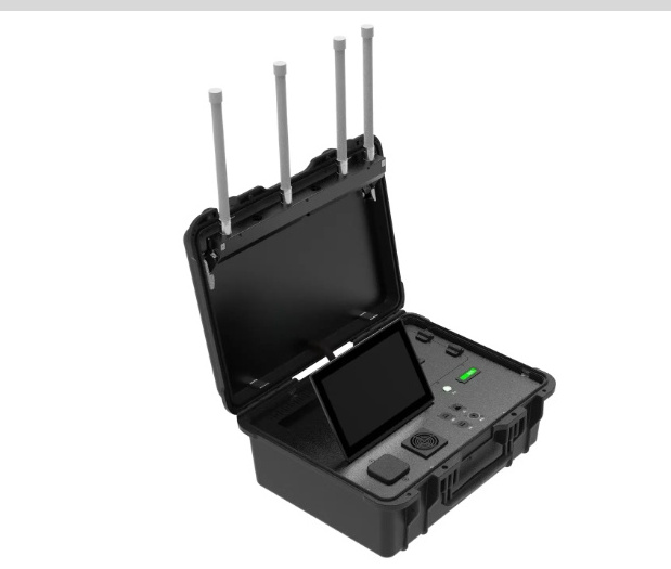 Briefcase Style Drone Detector used for Tracking system for detecting the position of drones and pilot identification