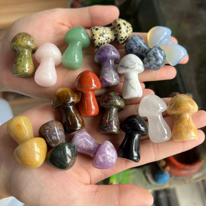 New Arrivals Big Mushroom 22*35mm Natural Hand Carving High Polished Healing Crystals Deodorant Stones Crafts Jewelry