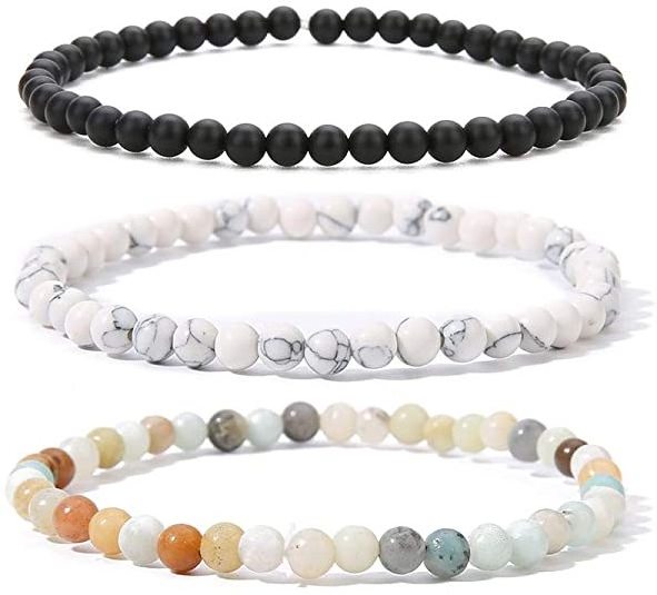 Less is More New 2023 hot 4MM Mini Gemstone Energy Tiny Bracelet Natural Stone Statement Charm Beaded Couples Bracelets