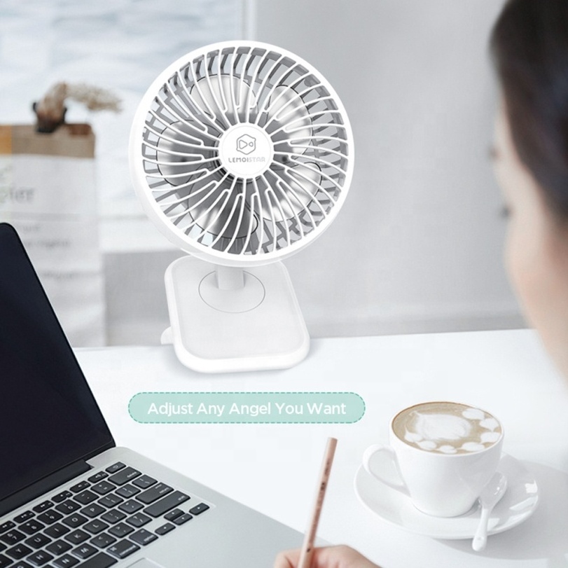 6 Inch Portable Rechargeable large 10000 mAh  Battery Air Cooling Desk Clip Fan with Detachable Design