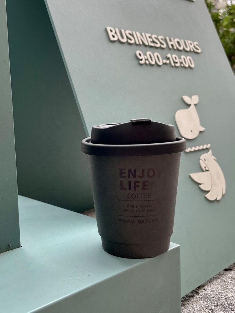 Commercial Customized Logo Disposable Paper Cup with Lid Coffee Milk Paper Cup 8oz 9oz 10oz Double Wall Beverage Stamping Accept