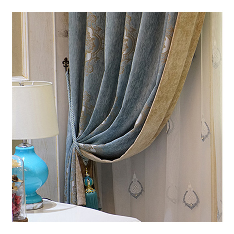 European style decoration window curtains Jacquard Curtain with valance design