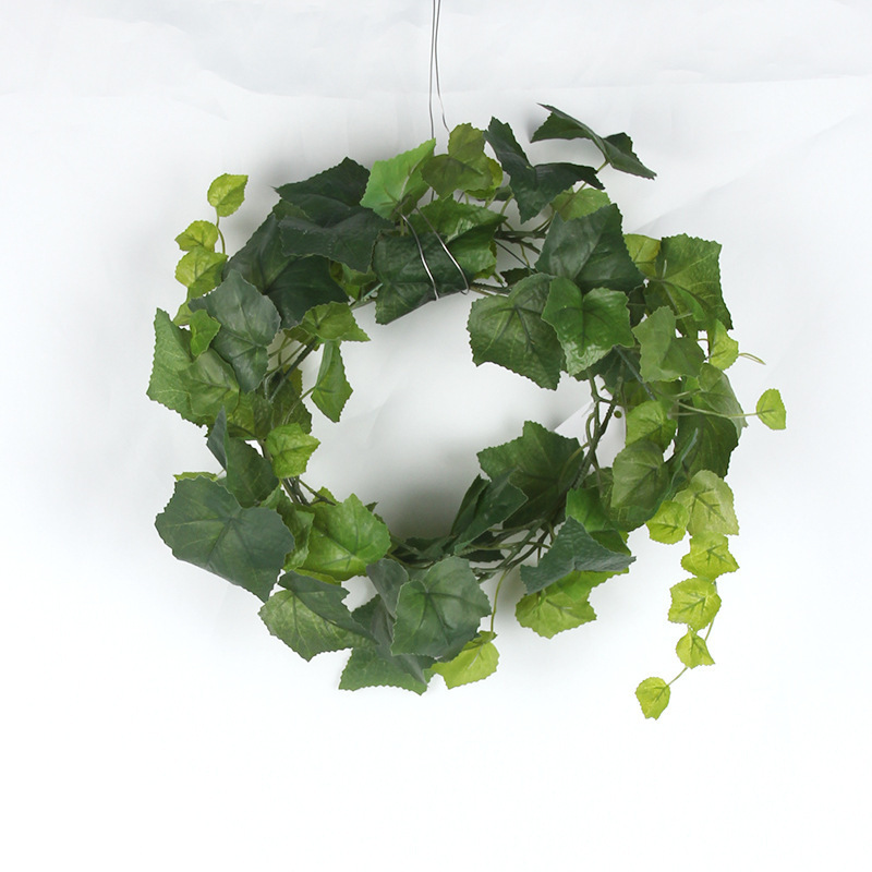 Artificial rattan wall hanging artificial grape leaf rattan green lift cotyledon rattan home hotel plant wall decoration green p