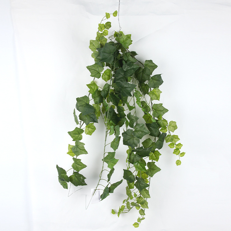 Artificial rattan wall hanging artificial grape leaf rattan green lift cotyledon rattan home hotel plant wall decoration green p