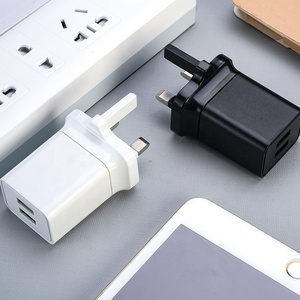 2023 5V 2A Dual Port Fast Charging UK Plug Adapter Mobile Phone USB Wall Charger For infinix Tecno