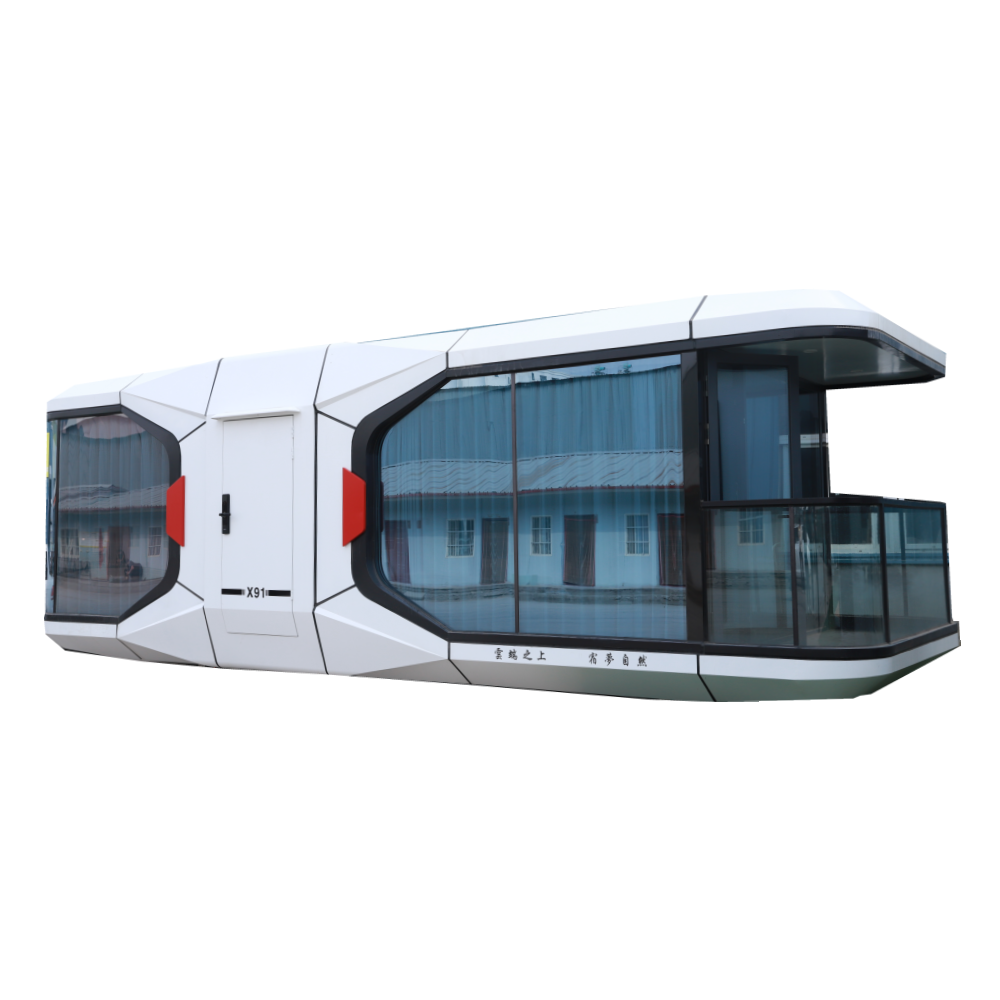 China Factory Tempered Glass Prefab House Mobile Foldable Tiny Modern Capsule Cabin Hotel Container House