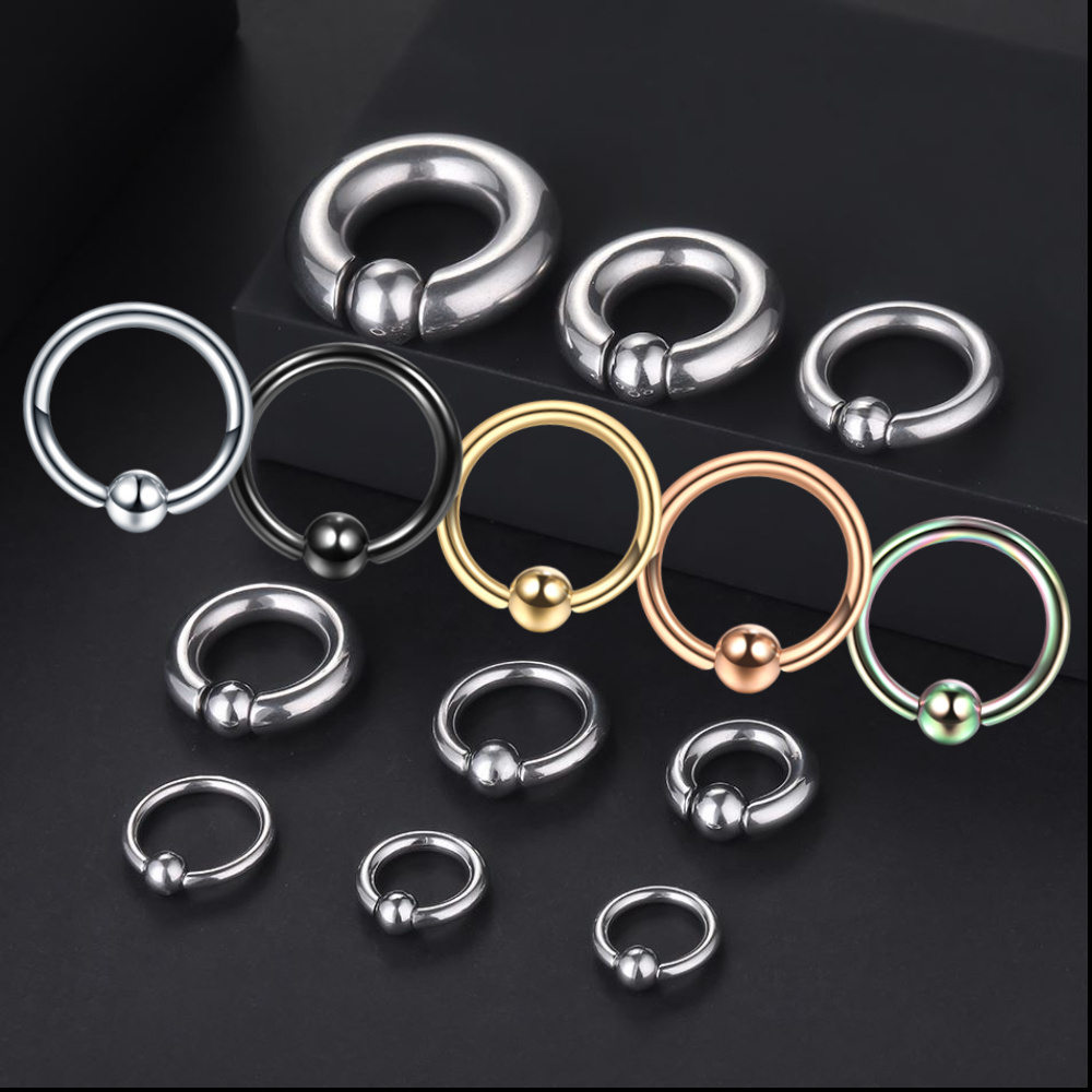 316L Surgical Steel Nose Septum Rings Helix Tragus Piercings Earring Large Gauge CBR Captive Bead Rings Body Jewelry